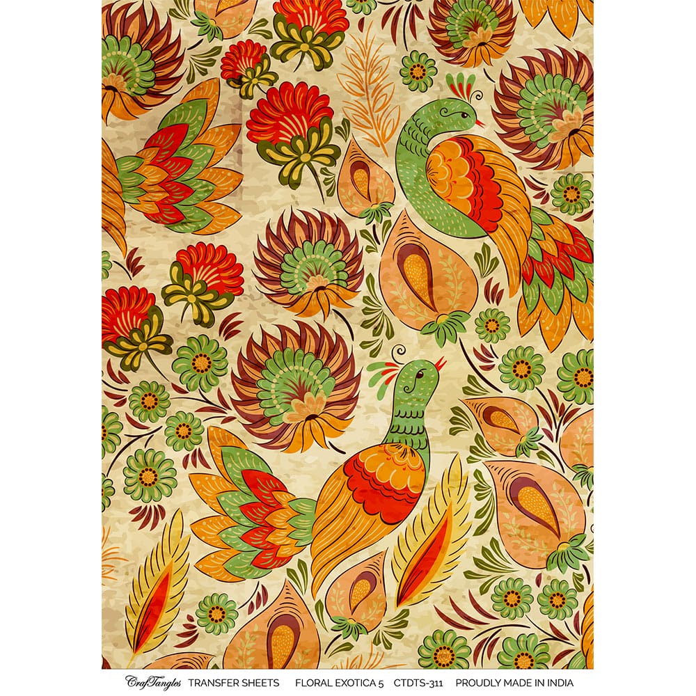 CrafTangles A4 Transfer It Sheets - Floral Exotica 5 CTDTS CrafTangles A4 Transfer It Sheets - Floral Exotica 5