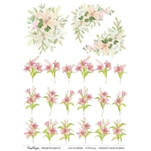 CrafTangles A4 Transfer It Sheets - Lily Flowers