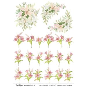 CrafTangles A4 Transfer It Sheets - Lily Flowers