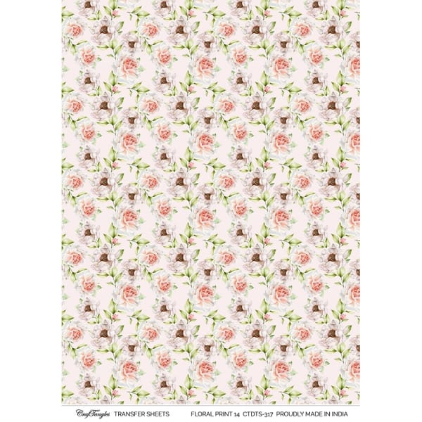 CrafTangles A4 Transfer It Sheets - Floral Print 14