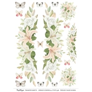 CrafTangles A4 Transfer It Sheets - Spring Flowers 24