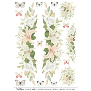 CrafTangles A4 Transfer It Sheets - Spring Flowers 24