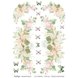 CrafTangles A4 Transfer It Sheets - Lily Flowers 2