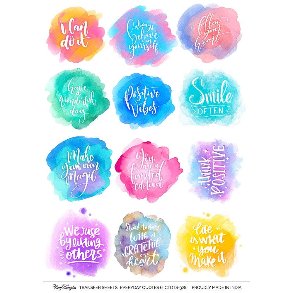 CrafTangles A4 Transfer It Sheets - Quotes - Everyday Quotes 6 CTDTS 328 CrafTangles transfer sheet Quotes Travel 2 CrafTangles A4 Transfer It Sheets - Quotes - Everyday Quotes 6