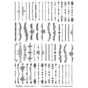 CrafTangles A4 Transfer It Sheets - Vintage Flourishes 3