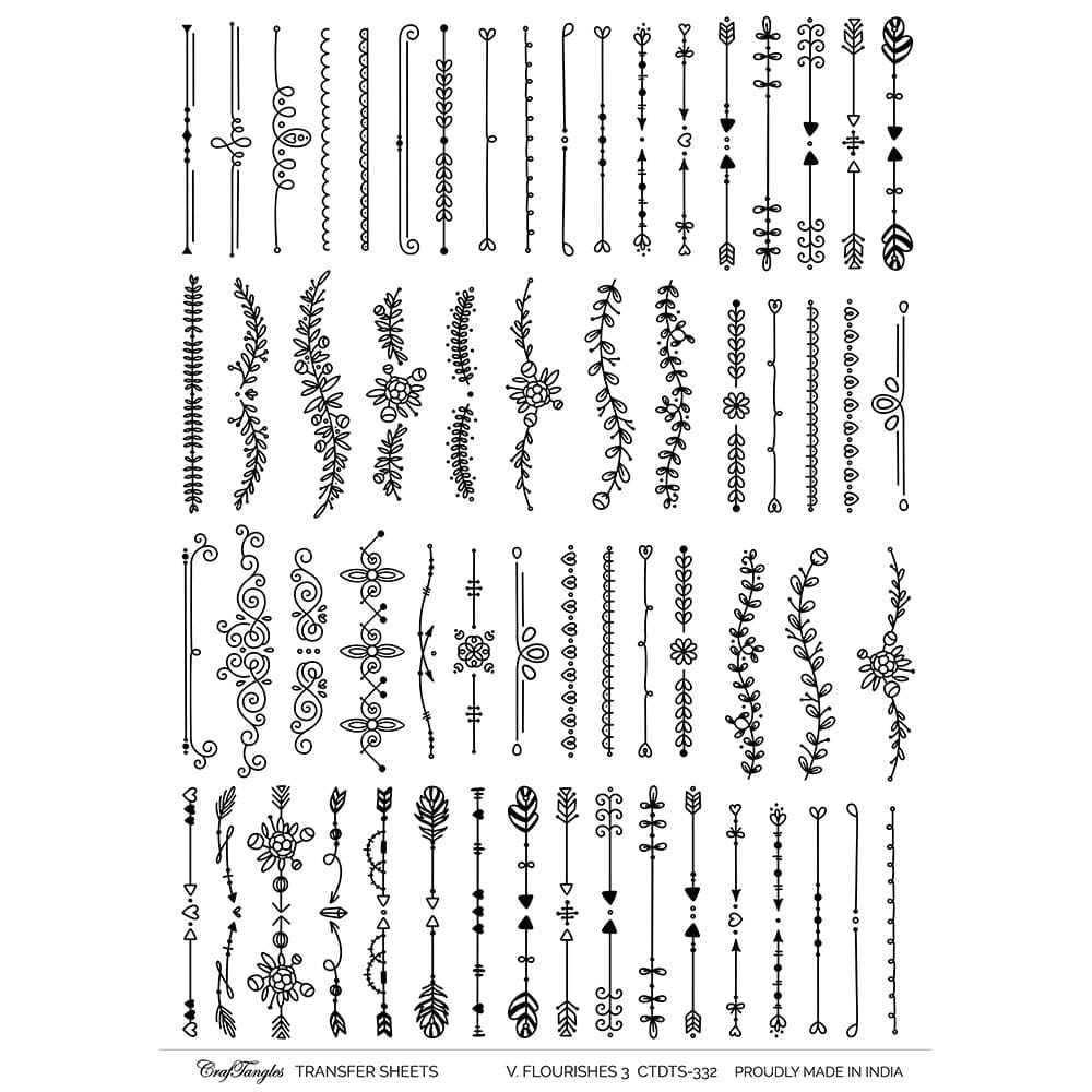 CrafTangles A4 Transfer It Sheets - Vintage Flourishes 3 CTDTS 332 CrafTangles transfer sheet Vintage Flourishes 3 CrafTangles A4 Transfer It Sheets - Vintage Flourishes 3