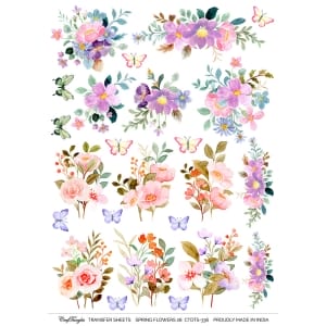 CrafTangles A4 Transfer It Sheets - Spring Flowers 26