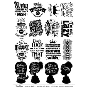 CrafTangles A4 Transfer It Sheets - Girl Boss 2