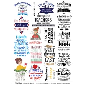 CrafTangles A4 Transfer It Sheets - Quotes - Teachers
