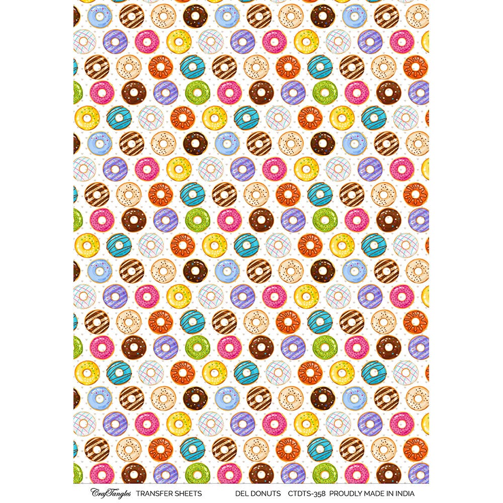 CrafTangles A4 Transfer It Sheets - Delicious Donuts
