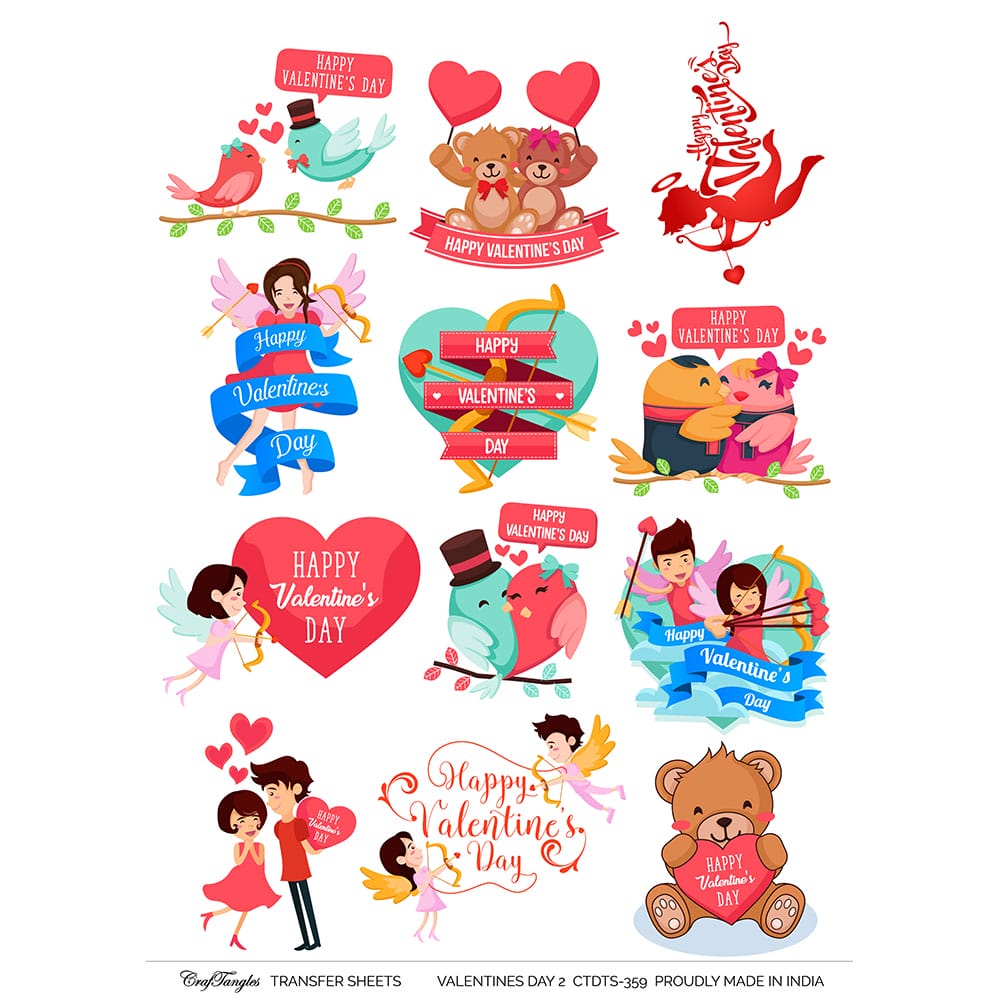 CrafTangles A4 Transfer It Sheets - Valentine's Day 2