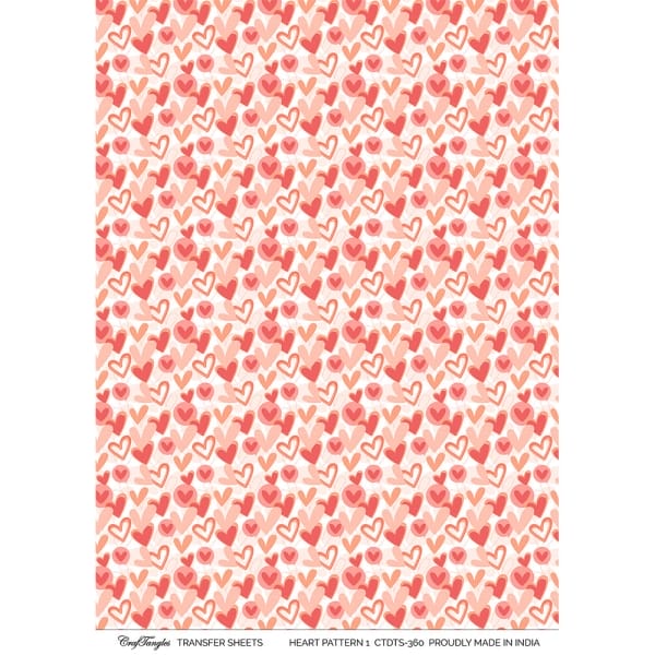 CrafTangles A4 Transfer It Sheets - Heart Pattern 1