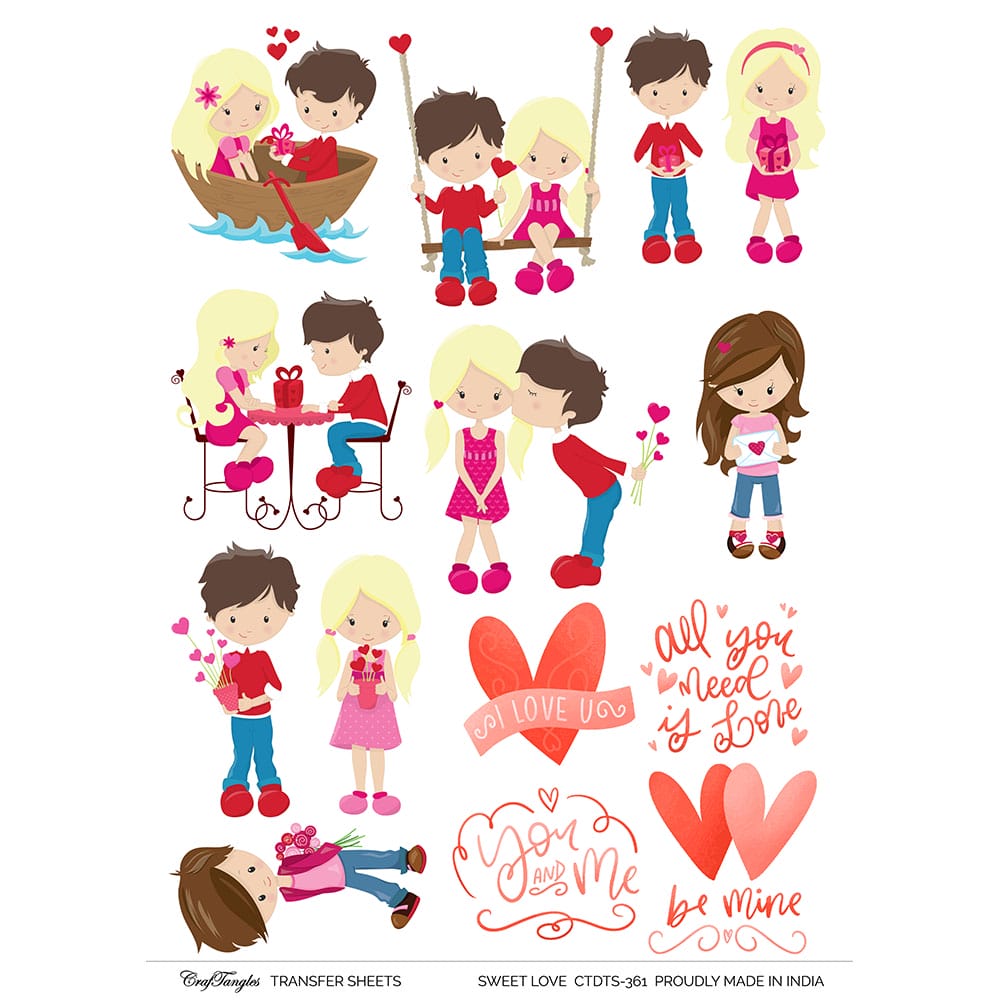 CrafTangles A4 Transfer It Sheets - Sweet Love - CTDTS-361 - CraftAdda