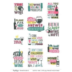 CrafTangles A4 Transfer It Sheets - Quotes - Wine