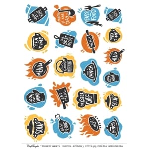 CrafTangles A4 Transfer It Sheets - Quotes - Kitchen 3