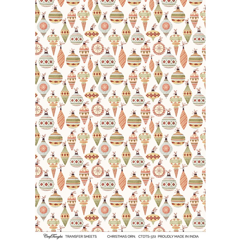 CrafTangles A4 Transfer It Sheets - Christmas Ornaments