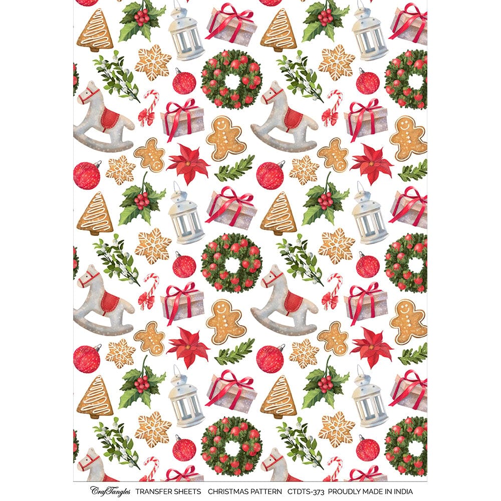 CrafTangles A4 Transfer It Sheets - Christmas Pattern CTDTS 373 CrafTangles transfer sheet Pattern Christmas CrafTangles A4 Transfer It Sheets - Christmas Pattern