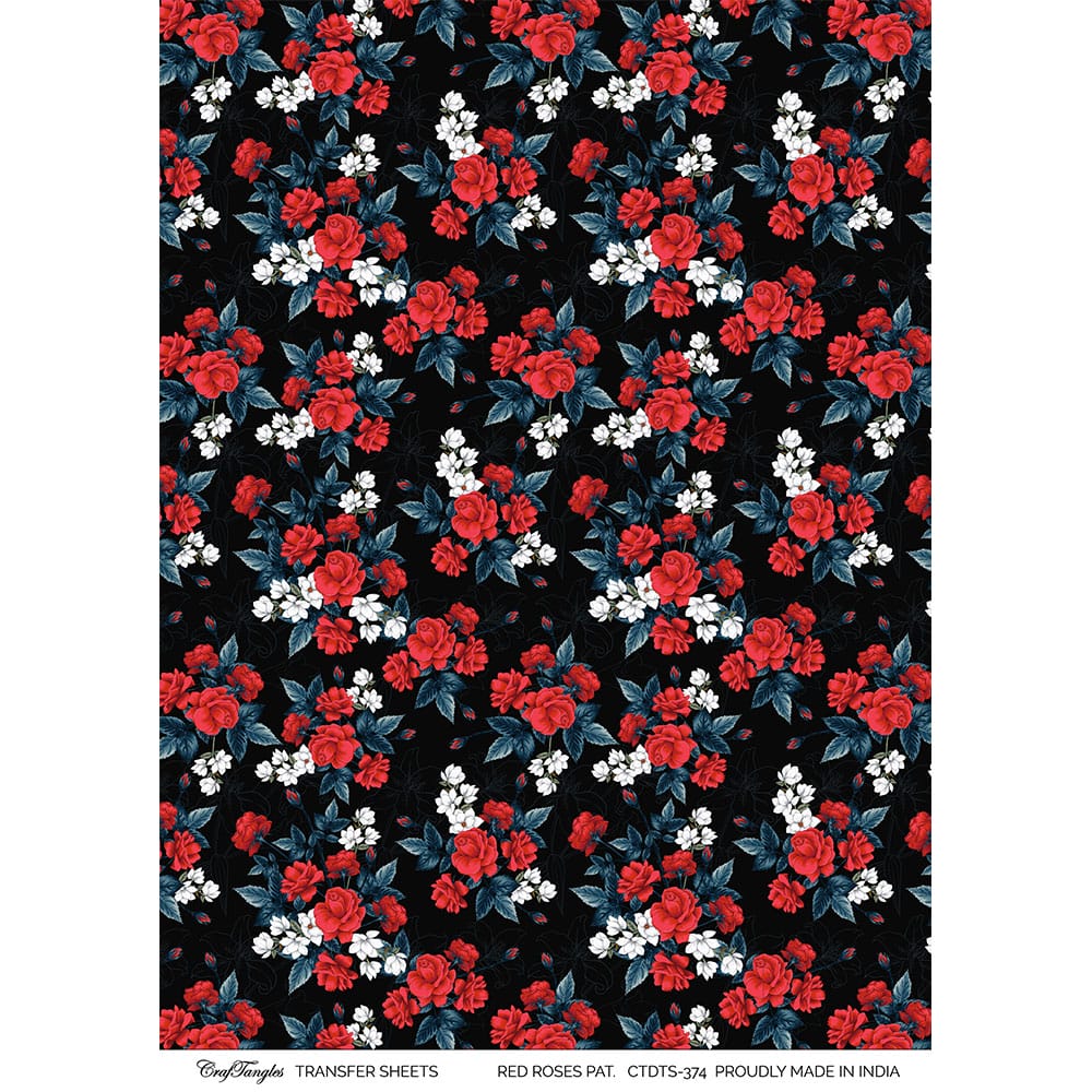 CrafTangles A4 Transfer It Sheets - Roses Pattern