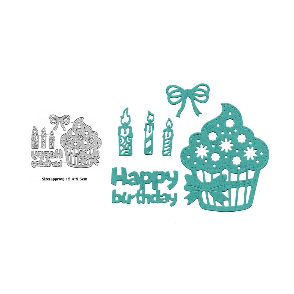 Steel Cutting Dies - Birthday Cupcake and Sentiment (Set of 6 dies) CrafTAdda Steel Cutting Dies XY1153 CrafTAdda_Steel_Cutting_Dies_XY1153