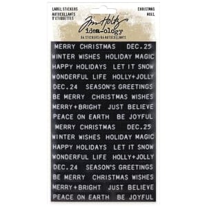 Tim Holtz IdeaOlogy Sentiments Label Stickers 64/Pkg - Christmas