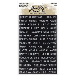 Tim Holtz IdeaOlogy Sentiments Label Stickers 64/Pkg - Christmas