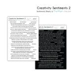 CrafTangles Sentiment Sheets  - Creativity Sentiments 2 (2 sheets of A4)