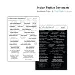 CrafTangles Sentiment Sheets  - Indian Festive Sentiments 1 (2 sheets of A4)