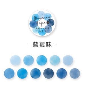 Washi Round Stickers (100 pcs) - Blues