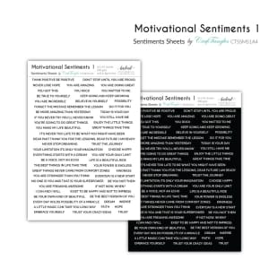 CrafTangles Sentiment Sheets - Motivational Sentiments 1 (2 sheets of A4)