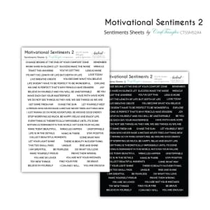 CrafTangles Sentiment Sheets - Motivational Sentiments 2 (2 sheets of A4)