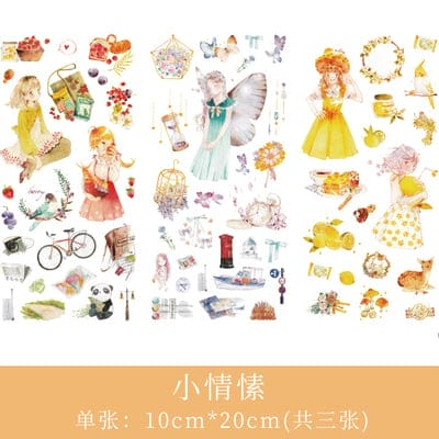 Journal Ephemera Stickers - Pretty Girls 3pc sticker sheet Fairy girls Journal Ephemera Stickers - Pretty Girls