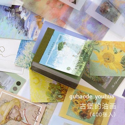 Journal Ephemera Pack (400 pcs) - Ancient Castleoil Paintings 400pcs journal ephmera Design2 Ancient Castleoil Painting Journal Ephemera Pack (400 pcs) - Ancient Castleoil Paintings