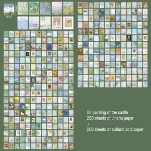 400pcs_journal_ephmera_Design2_Ancient_Castleoil_Painting_1