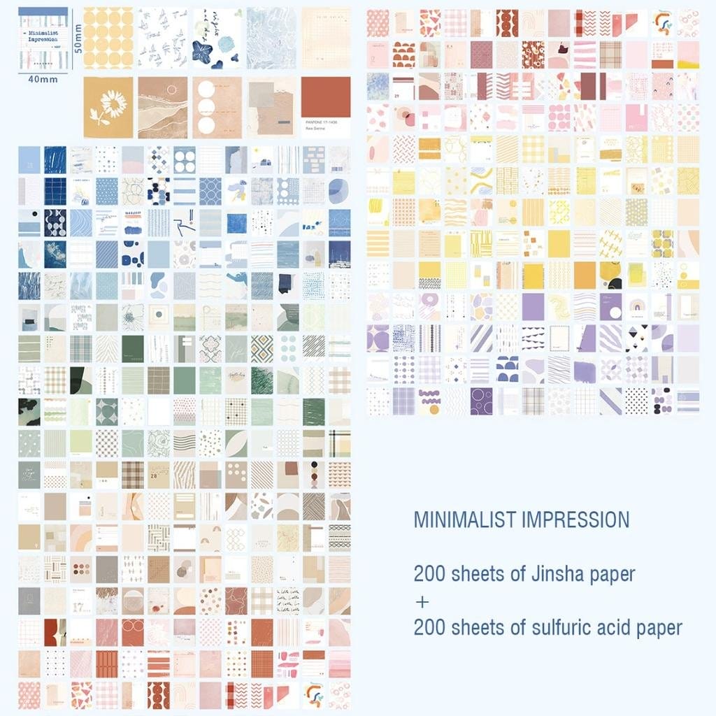 Journal Ephemera Pack (400 pcs) - Minimalist Impression 400pcs journal ephmera Design2 Minimalist Impression 400pcs_journal_ephmera_Design2_Minimalist_Impression