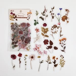 Clear PET Flowers Stickers (40 pcs) - Dried Flowers