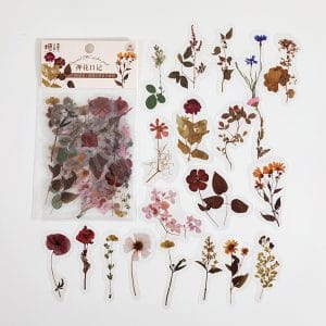 Clear PET Flowers Stickers (40 pcs) - Dried Flowers