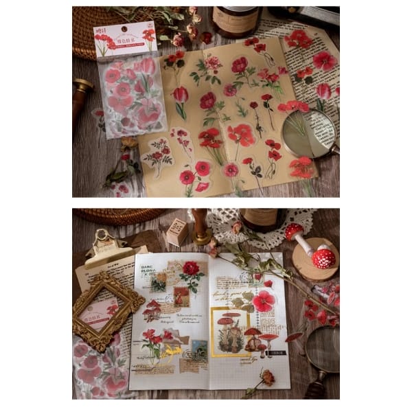 40pcs_Flower_Stickers_Red_Flowers_1