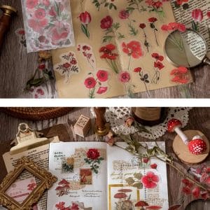 40pcs_Flower_Stickers_Red_Flowers_1