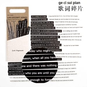 Journal transparent Sentiment Stickers (40 pcs) - Lyric Fragments