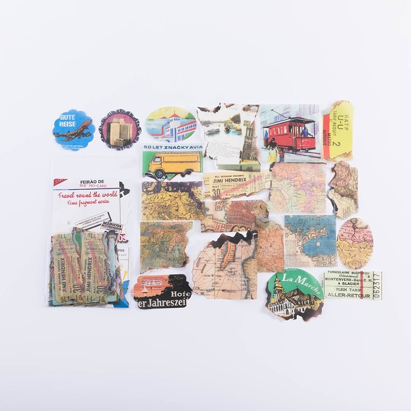 Journal Ephemera Stickers - Travel around the World (40 pcs) 40pcs sticker ephemera Travel Around world Journal Ephemera Stickers - Travel around the World (40 pcs)