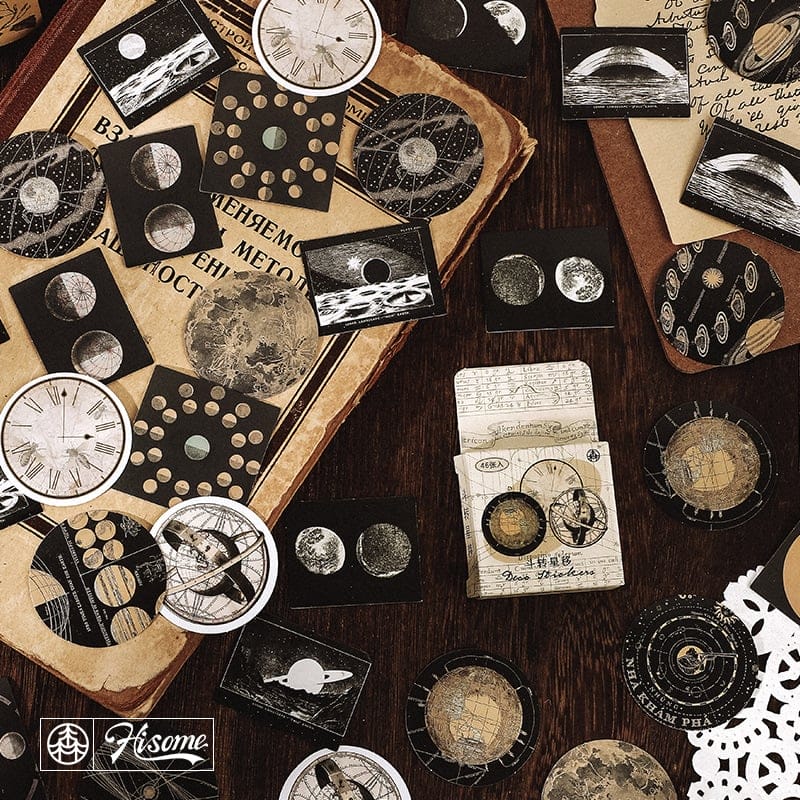 Journal Ephemera Stickers - Moon (46 pcs) 46pcs stickers moon 1 Journal Ephemera Stickers - Moon (46 pcs)