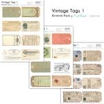 CrafTangles Elements Pack  - Vintage Tags 1 (3 sheets of A4)