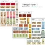 CrafTangles Elements Pack  - Vintage Tickets 1 (3 sheets of A4)