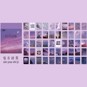 Photo Sticker Book for Journal Ephemeras (50 sheets) - Evening Sky