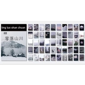 Photo Sticker Book for Journal Ephemeras (50 sheets) - Gray tones