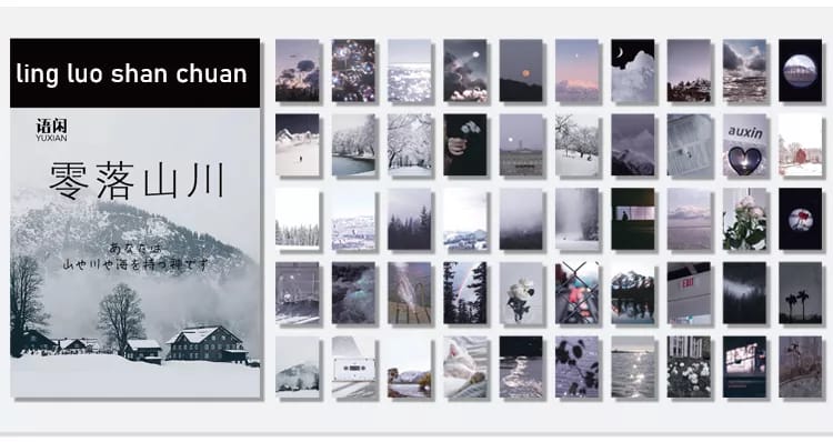 Photo Sticker Book for Journal Ephemeras (50 sheets) - Gray tones