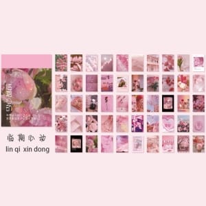 Photo Sticker Book for Journal Ephemeras (50 sheets) - Pink tones