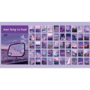 Photo Sticker Book for Journal Ephemeras (50 sheets) - Purple tones