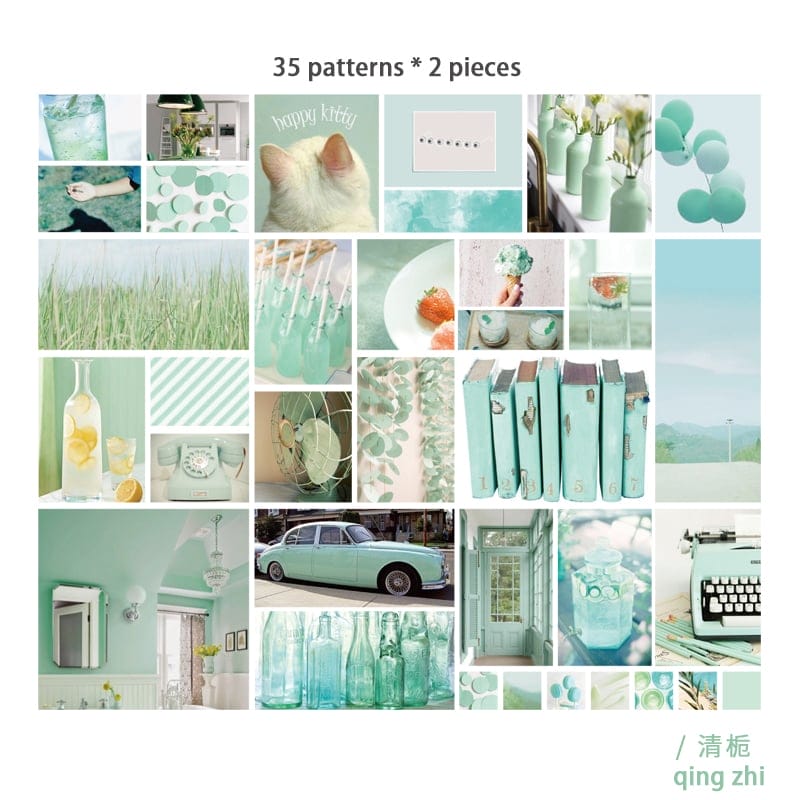 Journal Ephemera Stickers (70 pcs) - Pastel Blues 70pcs Journalling Epehemera Stickers Pastel Blues Journal Ephemera Stickers (70 pcs) - Pastel Blues