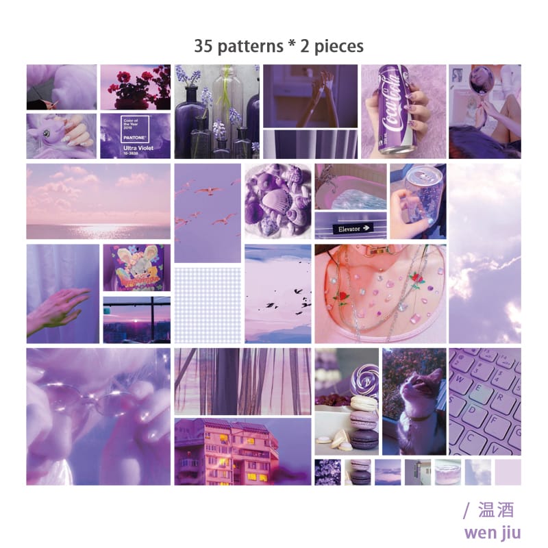 Journal Ephemera Stickers (70 pcs) - Purples 70pcs Journalling Epehemera Stickers Purples Journal Ephemera Stickers (70 pcs) - Purples